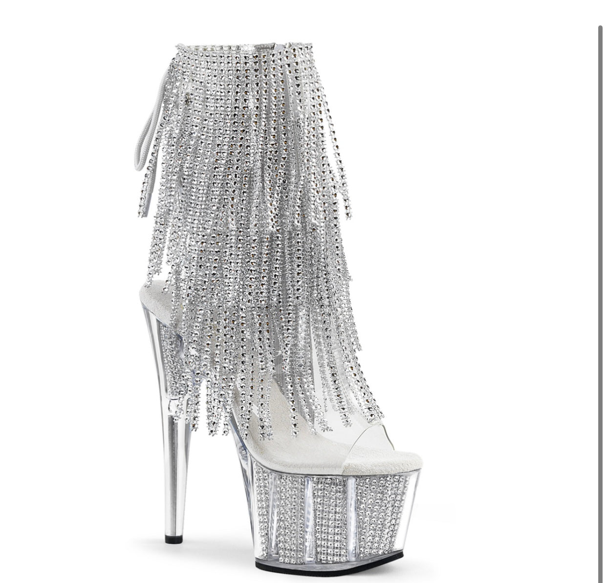 Silver Tassel stone Shoe